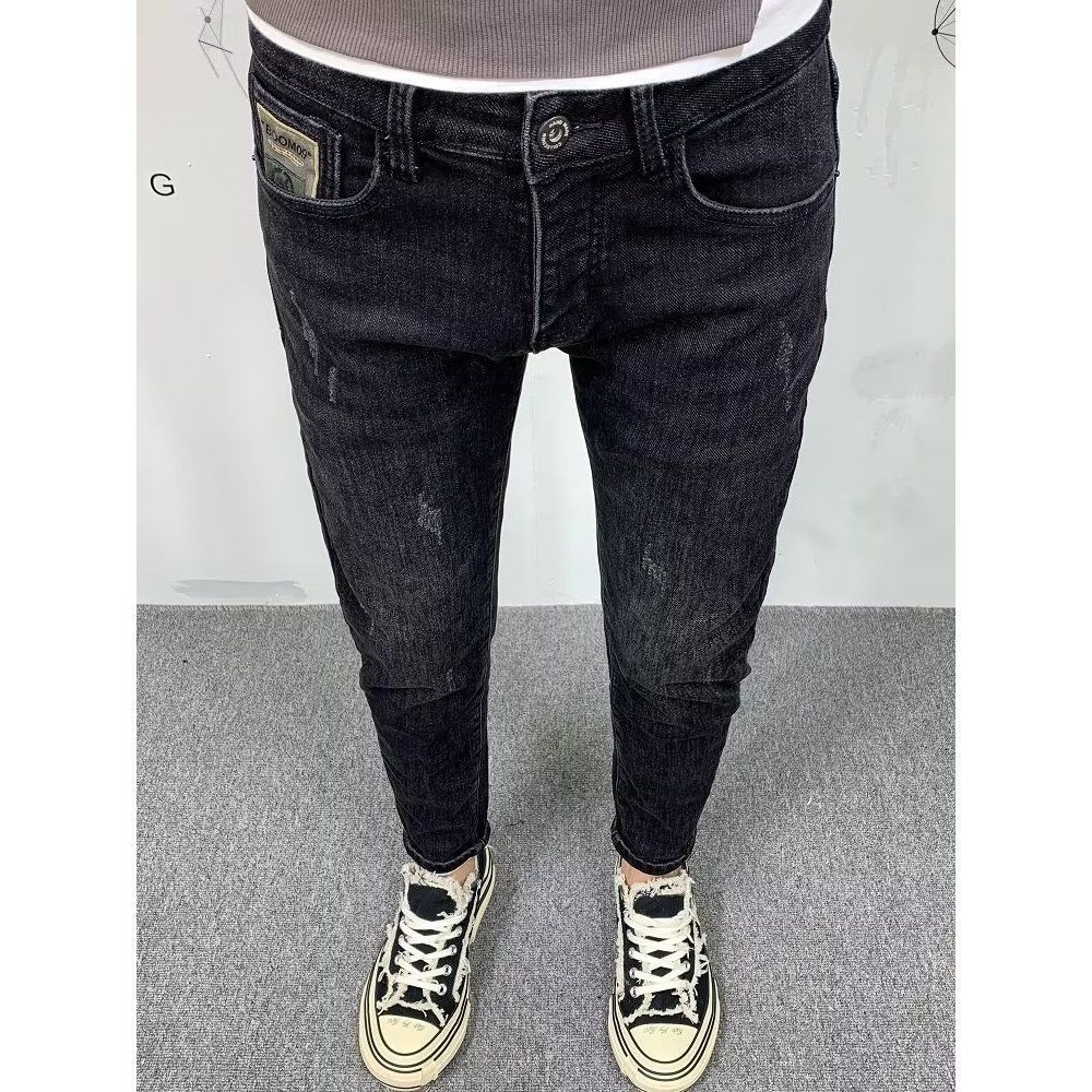Streetwear Brand Denim - 남성용 슬림핏 데님 청바지, 캐주얼 솔리드