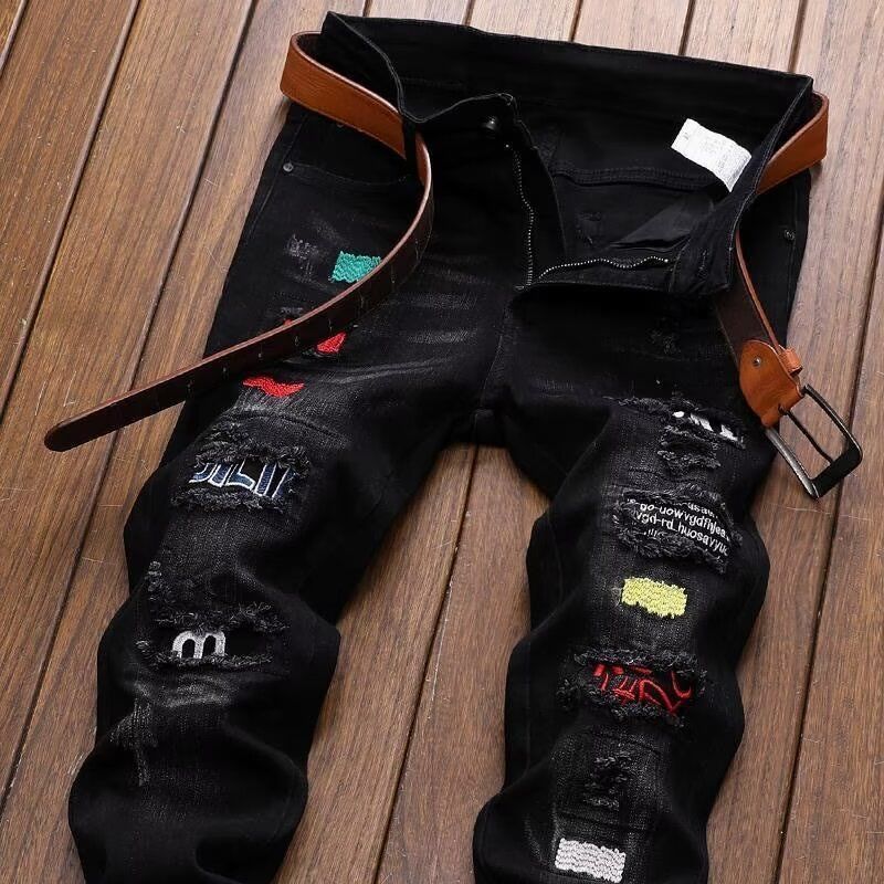 Streetwear Brand Denim - 한국 패션 스트리트웨어 브랜드 찢어진 청바지