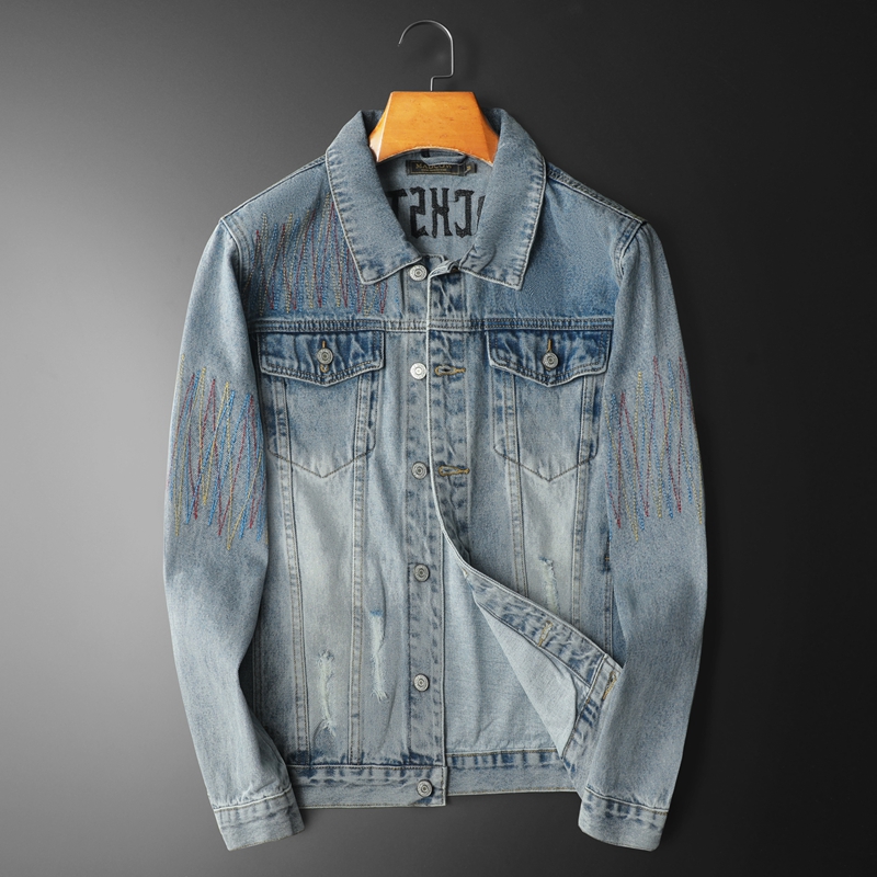 Streetwear Brand Denim - 남성용 빈티지 워싱 데님 재킷, 하이엔드