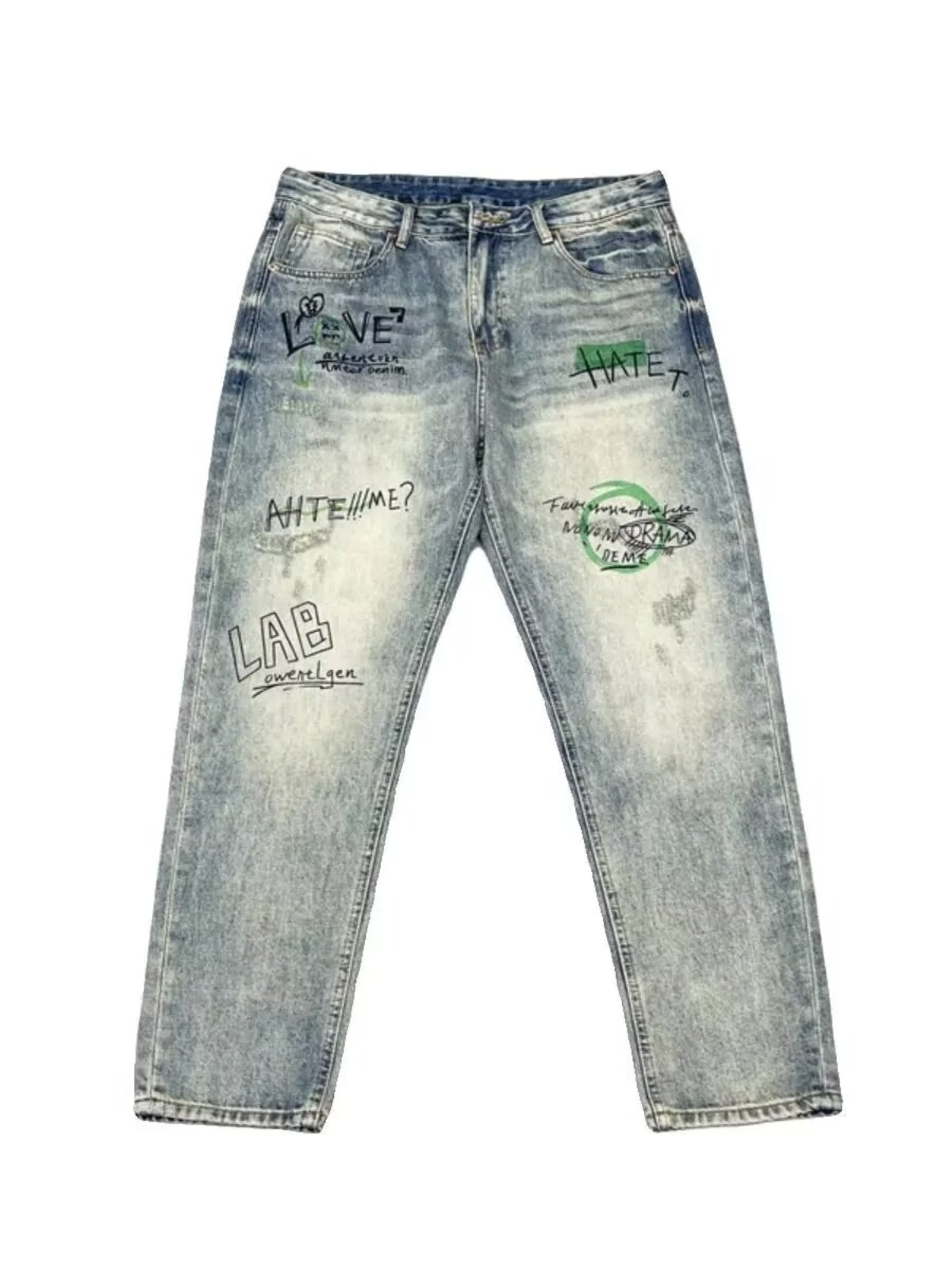 레트로 아메리칸 스트리트웨어 남성 루즈핏 스트레이트 레 - Streetwear Brand Denim 리뷰 및 가격