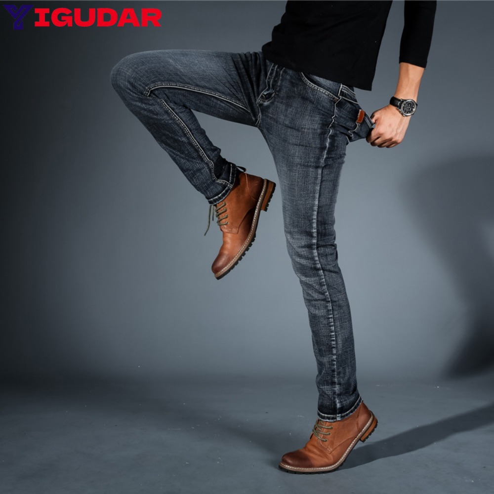 패션 미니멀리스트 스트레치 청바지 남성 스키니 2025 - Streetwear Brand Denim 리뷰 및 가격