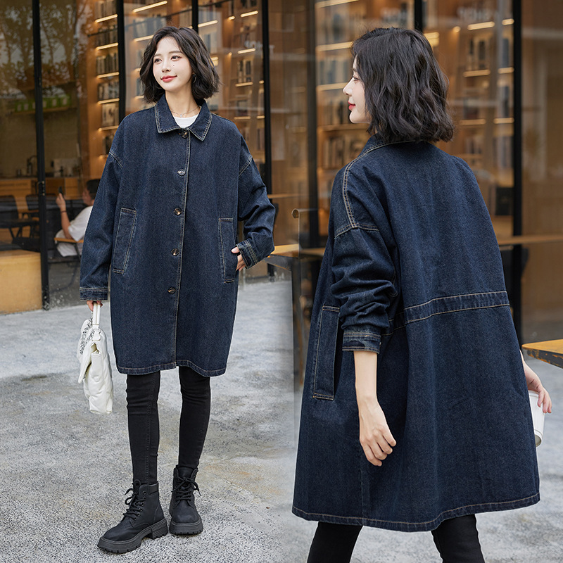 럭셔리 브랜드 여성 폴로넥 오버사이즈 데님 재킷 블루  - Streetwear Brand Denim 리뷰 및 가격