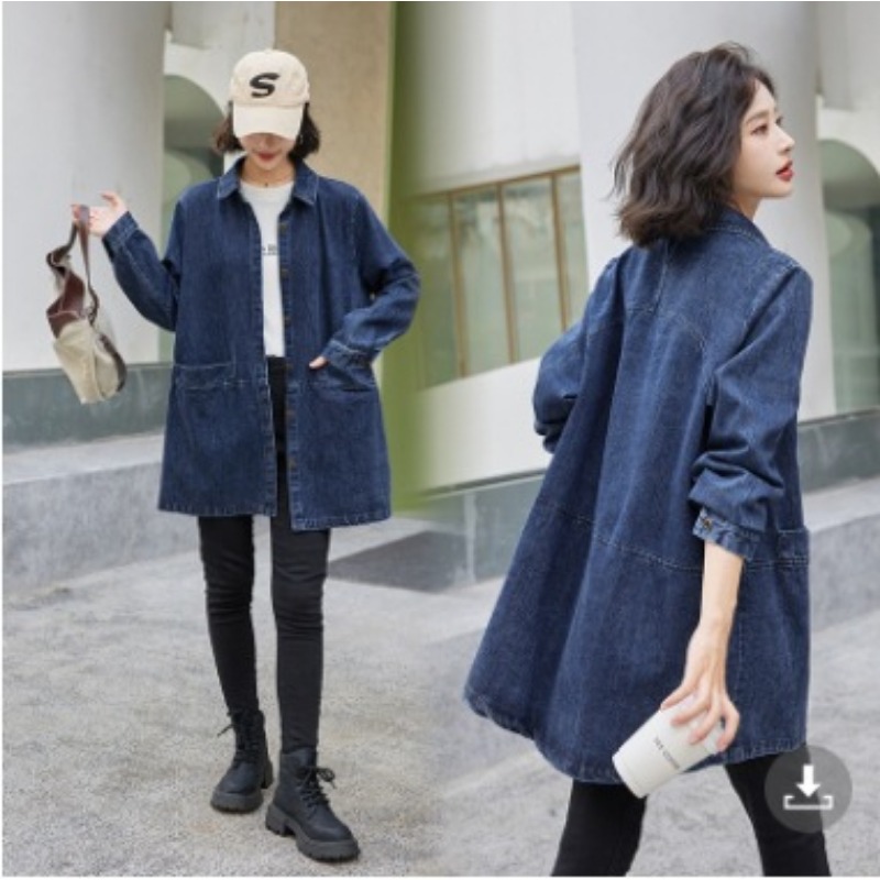 럭셔리 브랜드 여성 폴로넥 오버사이즈 데님 재킷 블루  - Streetwear Brand Denim 리뷰 및 가격