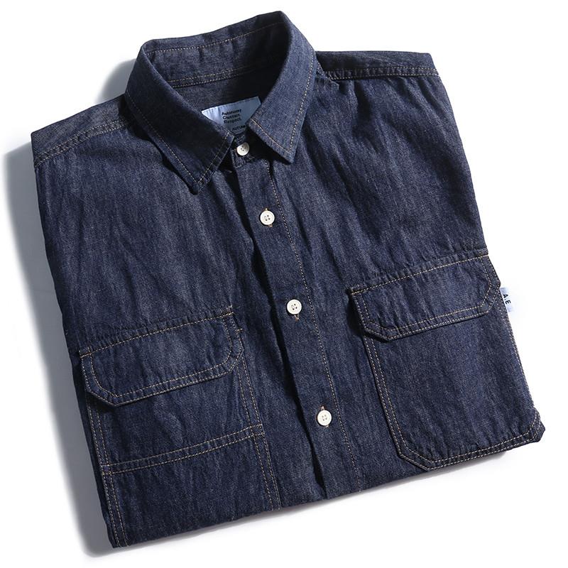 레트로 일본식 루즈핏 남성 데님 셔츠 반팔 트렌디 브랜 - Streetwear Brand Denim 리뷰 및 가격