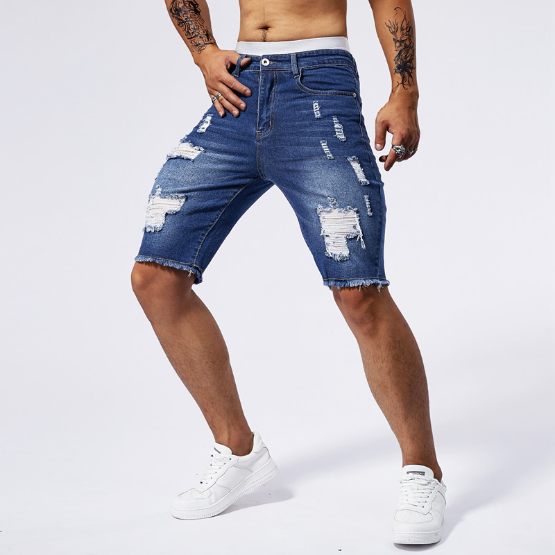 2025 여름 뉴 남성 찢어진 데님 반바지 패션 빈티지 - Streetwear Brand Denim 리뷰 및 가격