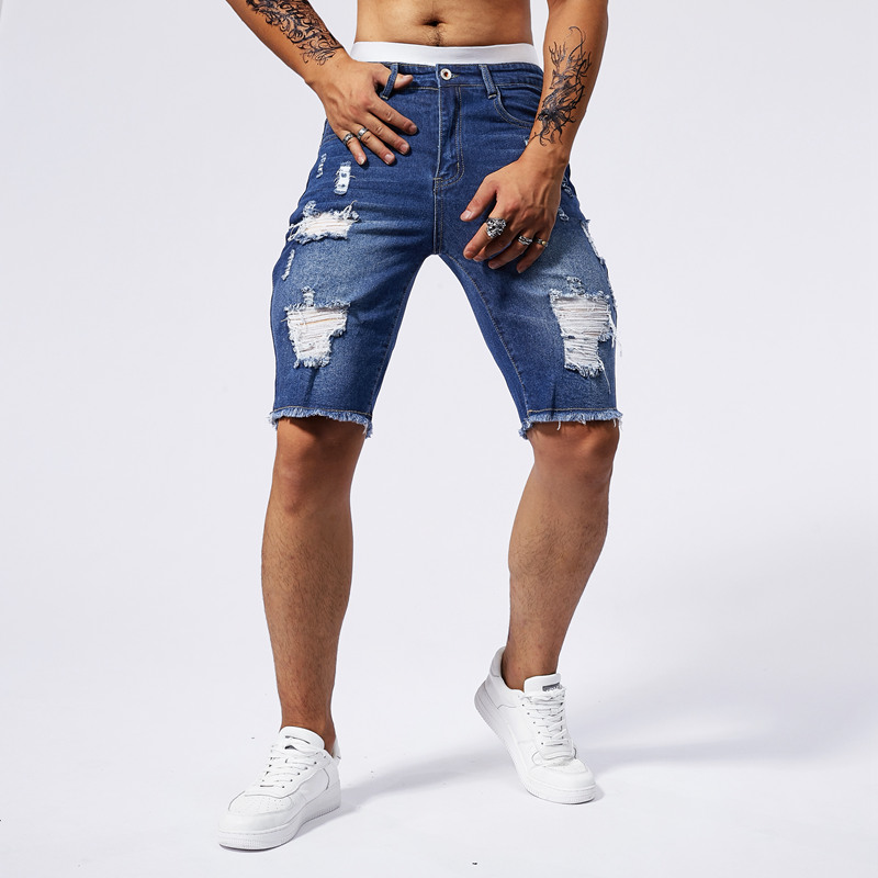 2025 여름 뉴 남성 찢어진 데님 반바지 패션 빈티지 - Streetwear Brand Denim 리뷰 및 가격