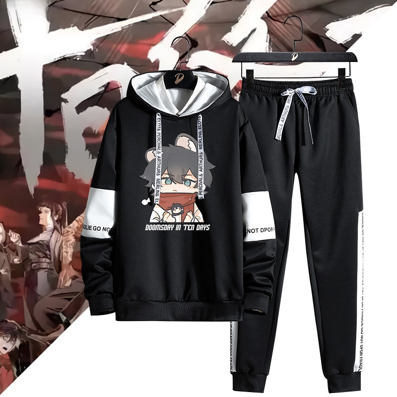 애니메이션 만화 콜라보레이션 남성 후드티 바지 세트 트 - Streetwear Brand Collaborations 리뷰 및 가격