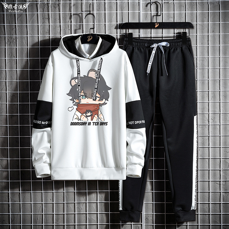 애니메이션 만화 콜라보레이션 남성 후드티 바지 세트 트 - Streetwear Brand Collaborations 리뷰 및 가격
