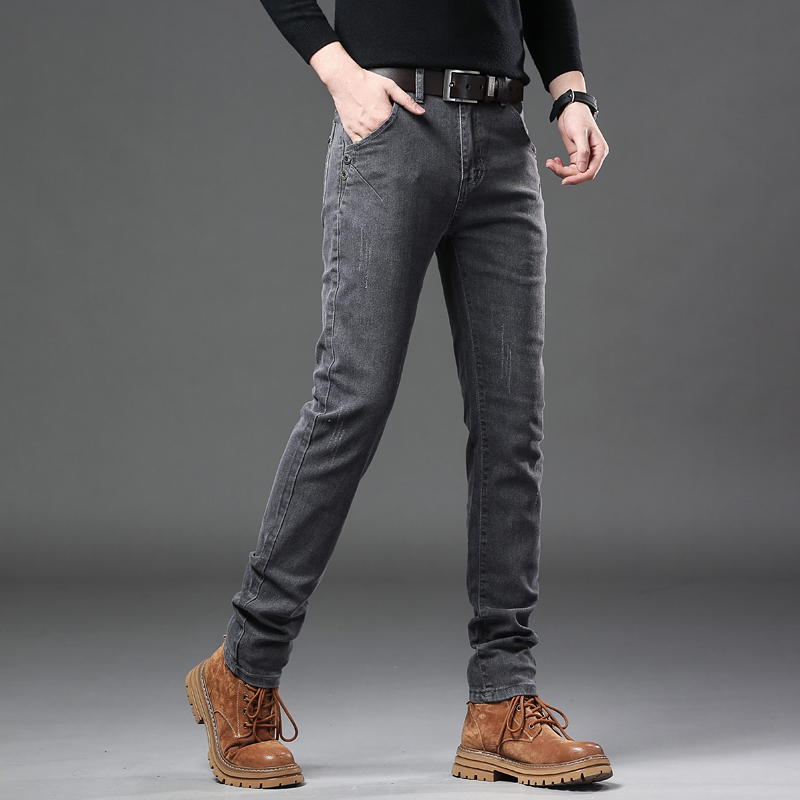 퓨어 그레이 한국 슬림 청바지, 신축성 타이트 트렌디  - Streetwear Brand Denim 리뷰 및 가격