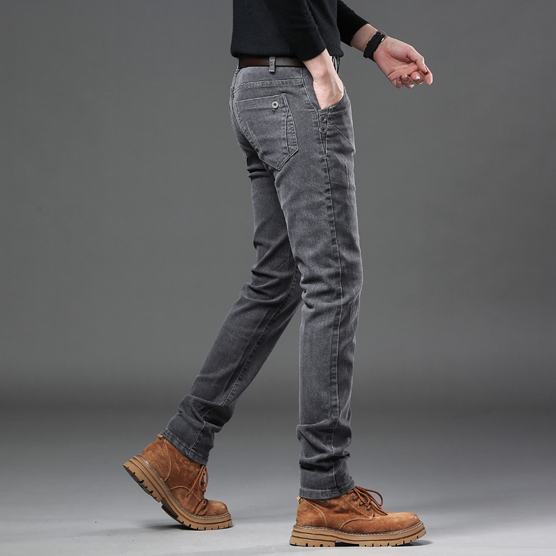 퓨어 그레이 한국 슬림 청바지, 신축성 타이트 트렌디  - Streetwear Brand Denim 리뷰 및 가격