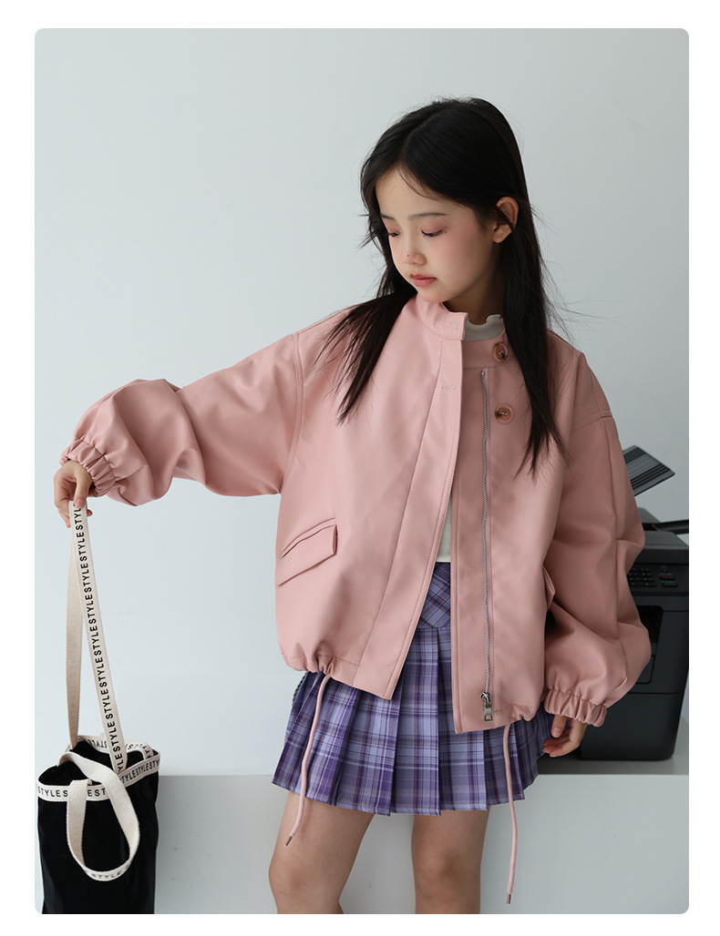 2-12세 여아용 스윗 블랙 핑크 락 모터사이클 PU  - Streetwear Brand Logo Design 리뷰 및 가격