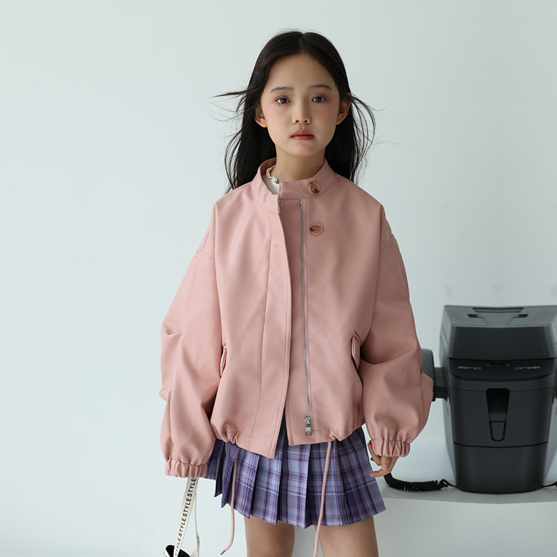 2-12세 여아용 스윗 블랙 핑크 락 모터사이클 PU  - Streetwear Brand Logo Design 리뷰 및 가격