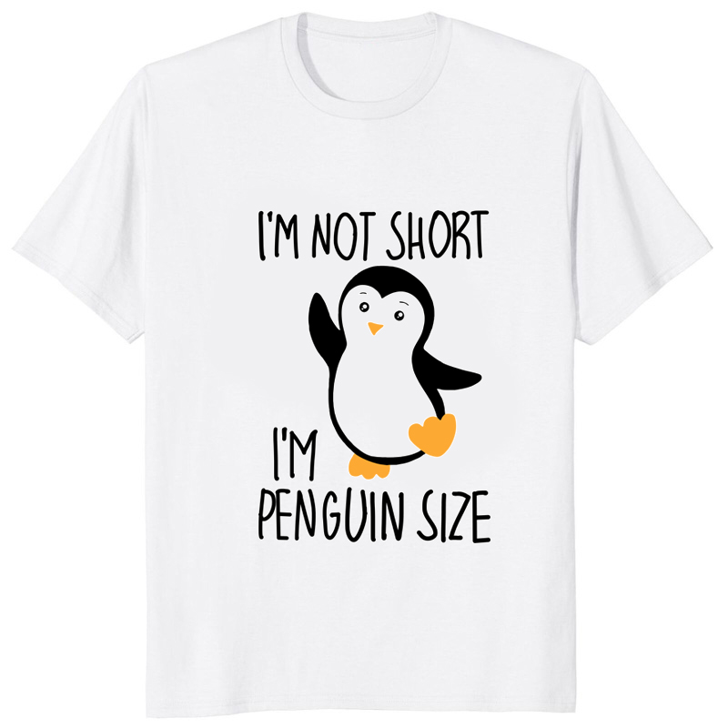 Im 짧은 Im 펭귄 사이즈 재미있는 프린트 티셔츠,  - Streetwear Brand T Shirt 리뷰 및 가격